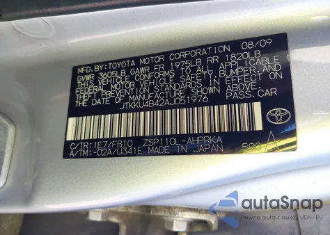 2010 Scion Xd from USA, damaged, VIN JTKKU4B42AJ051976